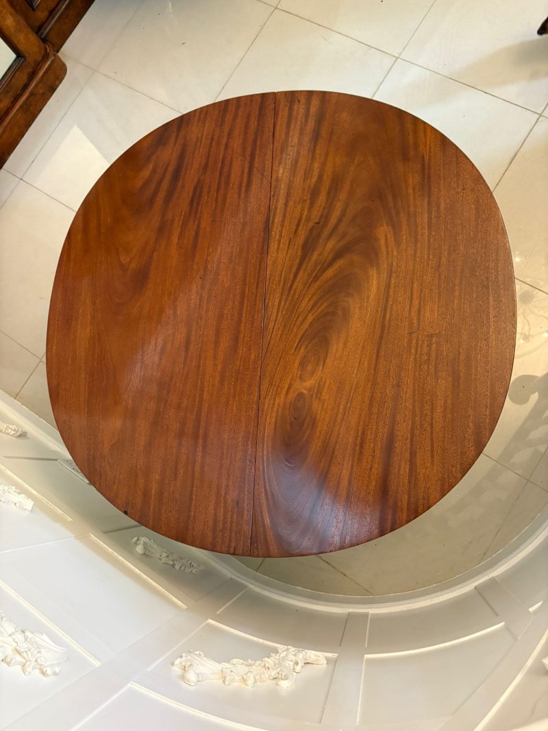 Pair of Antique George III Quality Figured Mahogany Shaped Demi Lune Console Tables - Image 10